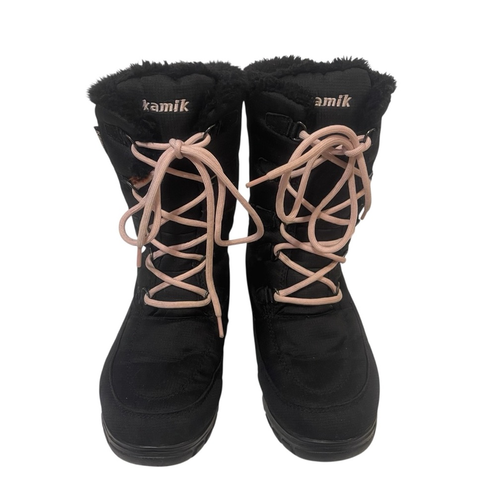 Kamik Brooklyn Women's Black and Pink Winter Boots - Picture 3 of 7